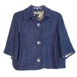 CYNTHIA ROSE Fly Away jacket blazer cropped feather silky
